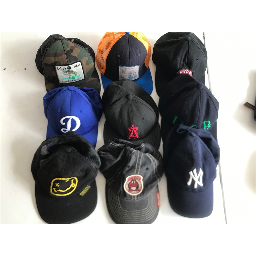 Lot of 8 Mixed Mesh Hat Cap Bundle